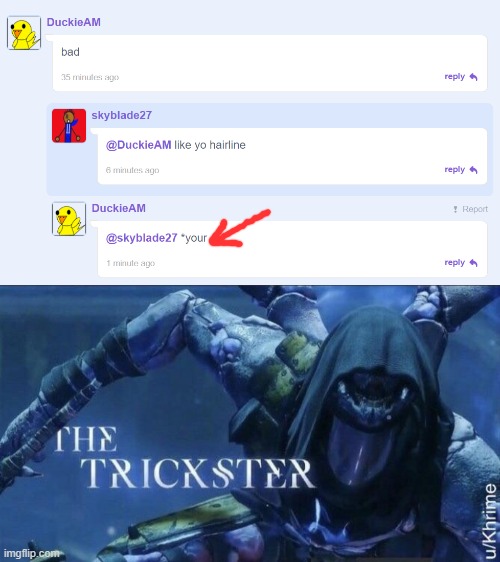 ha. gotem | image tagged in the trickster | made w/ Imgflip meme maker