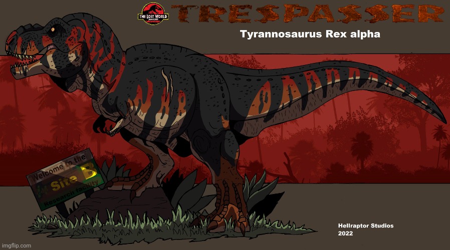 Jurassic Park Trespasser: Alpha T Rex (Art by HellraptorStudios) | image tagged in jurassic park,jurassic world | made w/ Imgflip meme maker