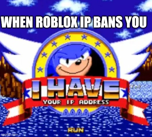 I have your IP address | WHEN ROBLOX IP BANS YOU | image tagged in i have your ip address | made w/ Imgflip meme maker