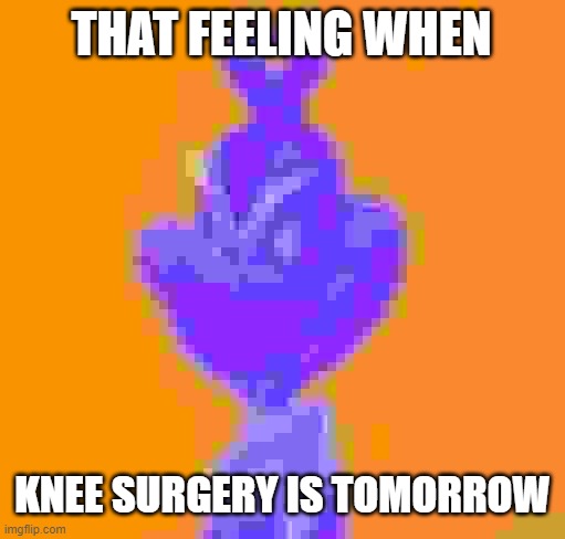 25+ Best Knee Surgery Memes | THAT FEELING WHEN; KNEE SURGERY IS TOMORROW | image tagged in grinch smile,memes,funny,so true memes,25 best knee surgery memes | made w/ Imgflip meme maker