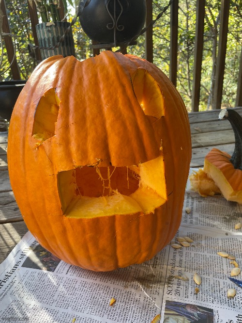 Carved a pumpkin. | made w/ Imgflip meme maker