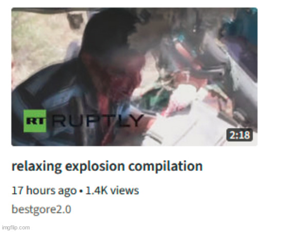 relaxing explosion compilation(goreesee.com) | image tagged in relaxing explosion compilation goreesee com | made w/ Imgflip meme maker