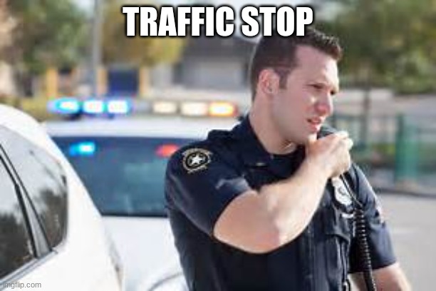 Cop radio police | TRAFFIC STOP | image tagged in cop radio police | made w/ Imgflip meme maker