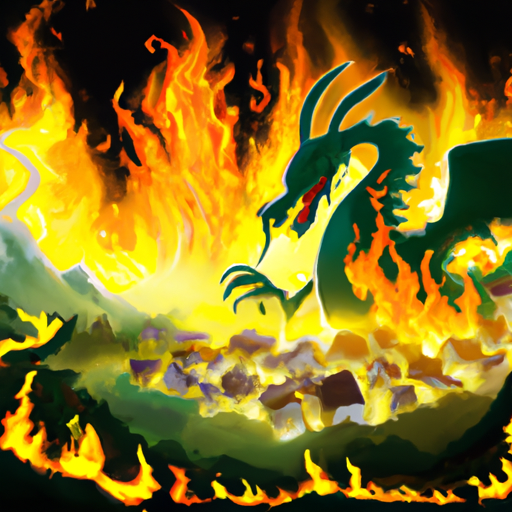 Dragon burning down a vilage Blank Meme Template