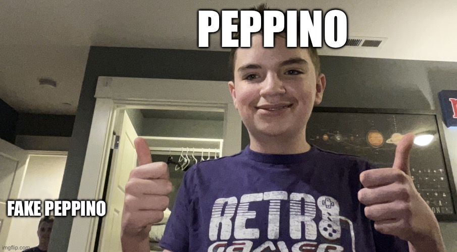 Nothing wrong is in Peppino’s pizza | PEPPINO; FAKE PEPPINO | image tagged in nothing wrong | made w/ Imgflip meme maker