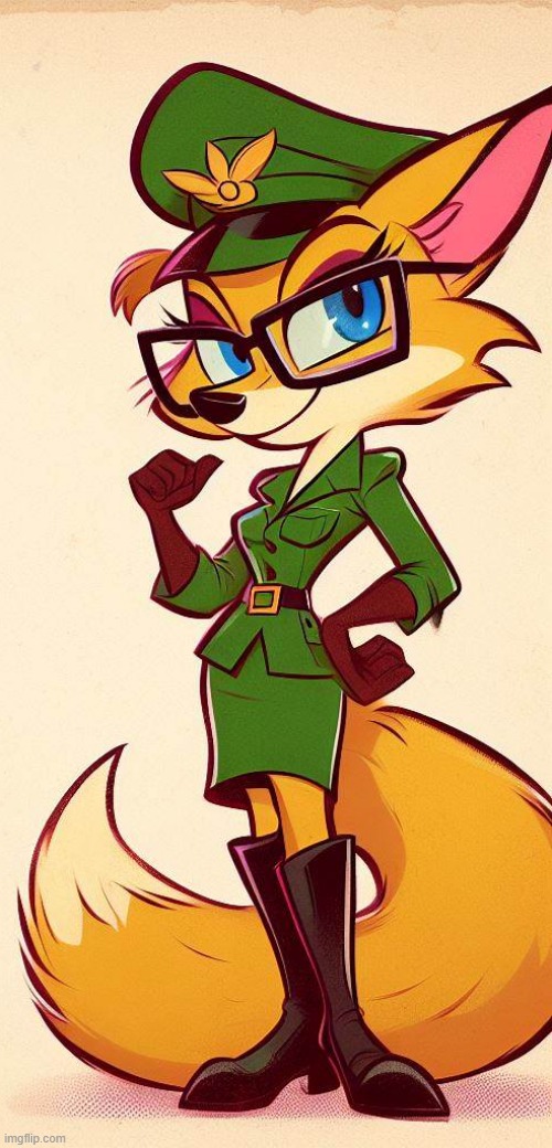 Lt Fox Vixen/Officer Yeou as a Classic Disney Character according to Bing Create | image tagged in wholesome,cartoon,anti furry,furry,north korea,disney | made w/ Imgflip meme maker