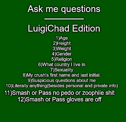 LuigiChad questions extended Blank Meme Template