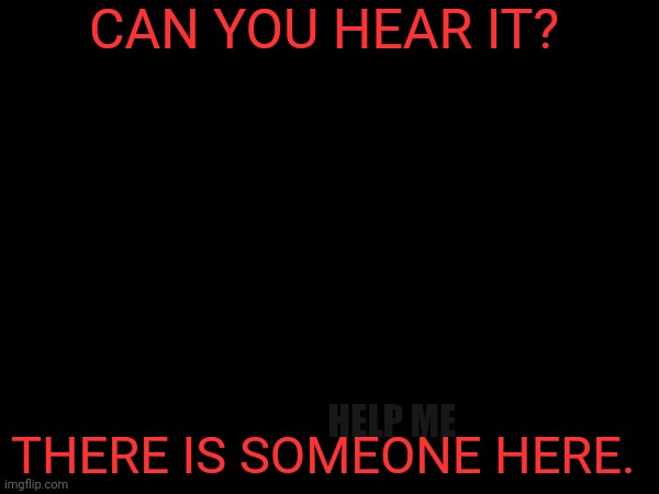 CAN YOU HEAR IT? THERE IS SOMEONE HERE. HELP ME | made w/ Imgflip meme maker