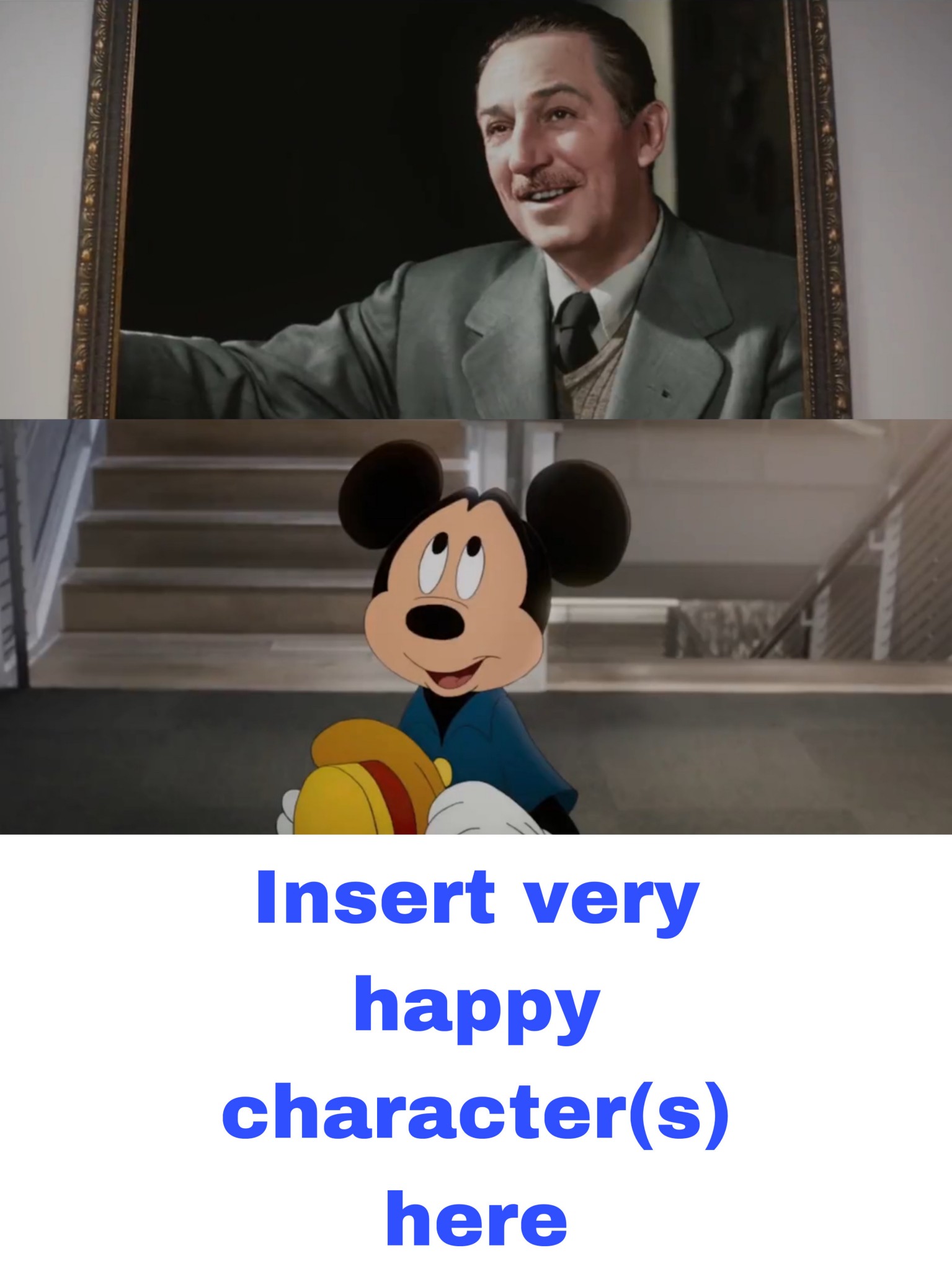 who is moved by mickey looking at walt disney Blank Meme Template
