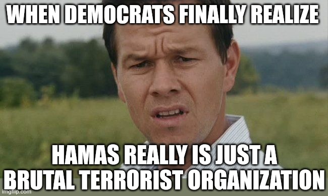 Democrats really seem to struggle with this. Not every angry non-white person is a new "victim demographic" to celebrate.... | WHEN DEMOCRATS FINALLY REALIZE; HAMAS REALLY IS JUST A BRUTAL TERRORIST ORGANIZATION | image tagged in confused,liberal logic,liberal hypocrisy,squad,democratic party,terrorism | made w/ Imgflip meme maker