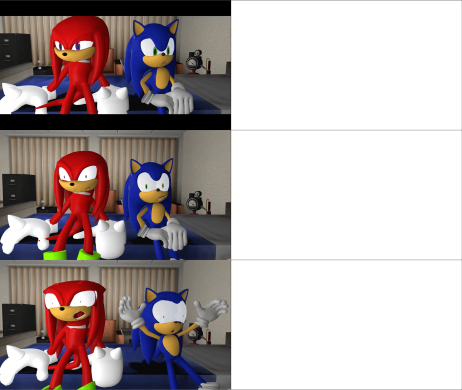 High Quality Sonic a Knuckles HotLine Blank Meme Template