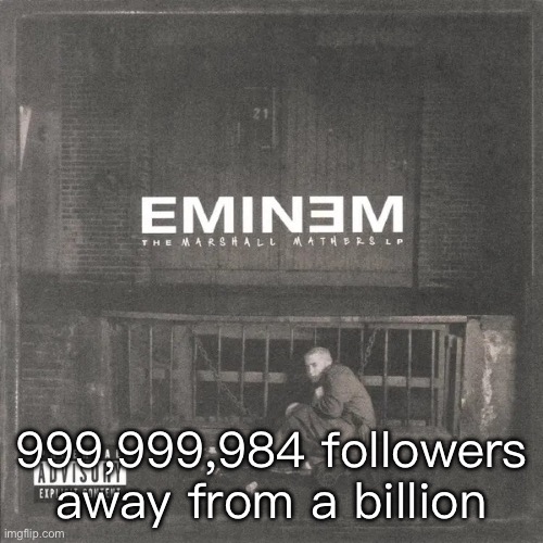 mmlp | 999,999,984 followers away from a billion | image tagged in mmlp | made w/ Imgflip meme maker