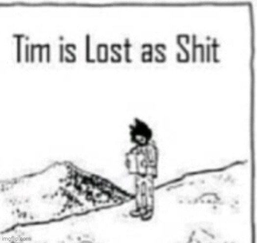 Tim is lost as shit | image tagged in tim is lost as shit | made w/ Imgflip meme maker