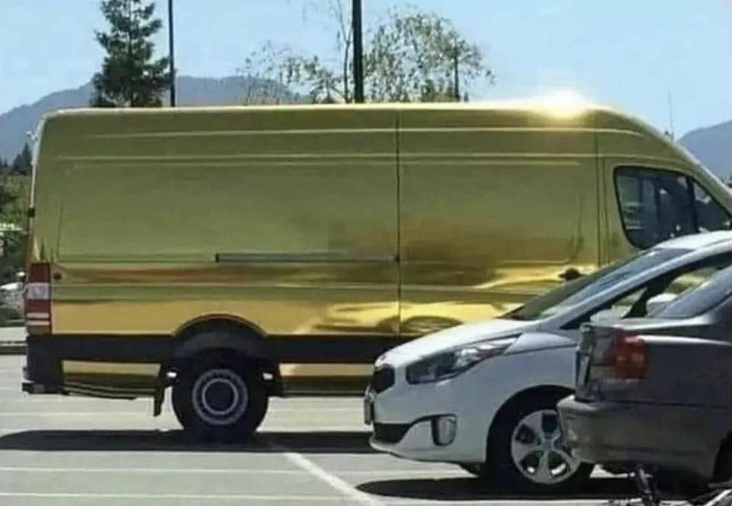 High Quality Gold Delivery Van Blank Meme Template