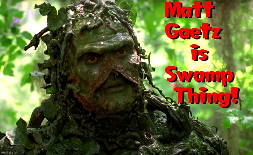 The Worst Self-Centered Narcissist  in Congress | image tagged in vince vance,swamp thing,drain the swamp,memes,matt gaetz,idiot | made w/ Imgflip meme maker