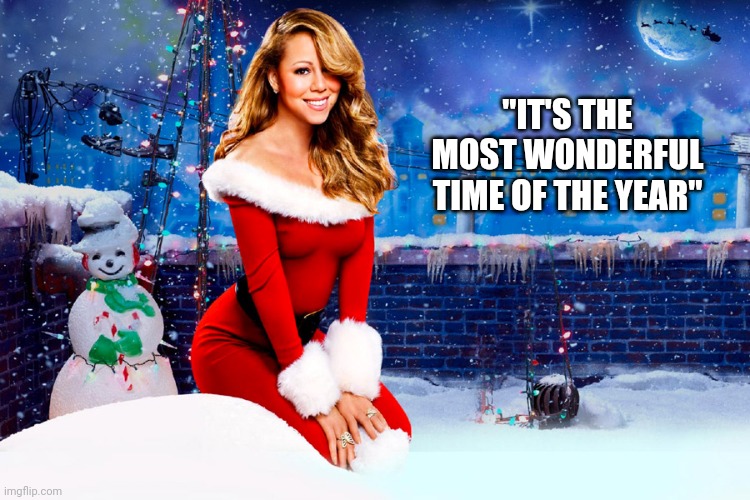 Mariah Carey Christmas | "IT'S THE MOST WONDERFUL TIME OF THE YEAR" | image tagged in mariah carey christmas | made w/ Imgflip meme maker