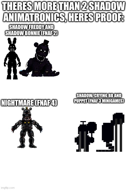 Fnaf 3 has no animatronics. - Imgflip