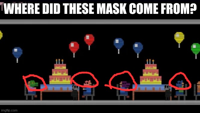 WHERE DID THESE MASK COME FROM? | image tagged in fnaf,fnaf 3 | made w/ Imgflip meme maker