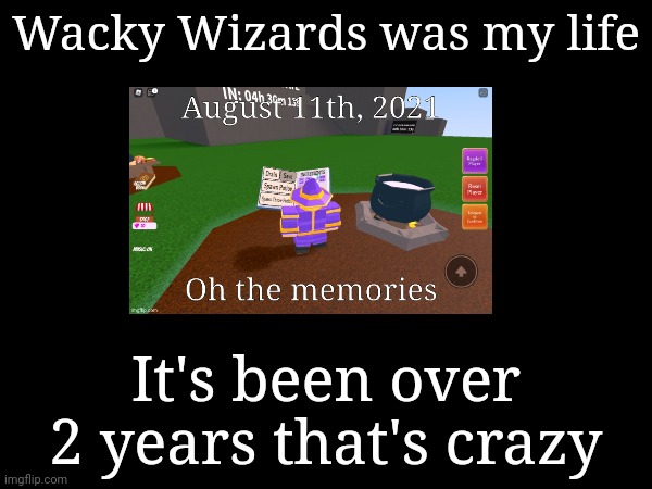 Wacky Wizards was my life; It's been over 2 years that's crazy | made w/ Imgflip meme maker