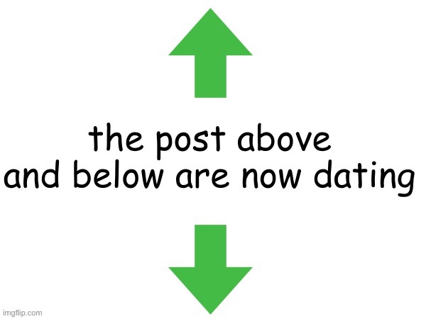 the post above and below are now dating | image tagged in the post above and below are now dating,memes,funny | made w/ Imgflip meme maker