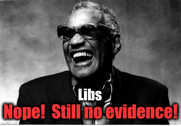 Ray Charles | Libs Nope!  Still no evidence! | image tagged in ray charles | made w/ Imgflip meme maker