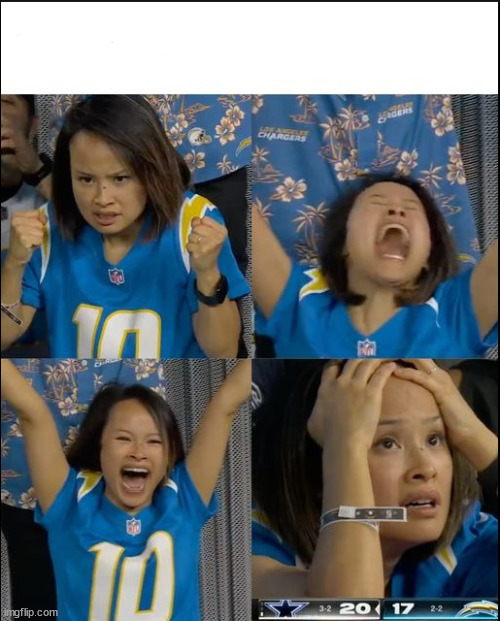 Chargers Fan Meme [BLANK] | image tagged in los angeles chargers,meme,football,nfl,nfl memes,nfl football | made w/ Imgflip meme maker