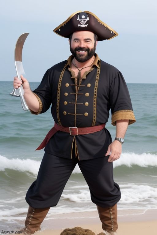 I had an AI generate a picture of Billy Mays as a pirate. I call him, Captain Bill Ye' Mays | image tagged in ai meme,billy mays,pirate,pirates,commercials,life is good but it can be better | made w/ Imgflip meme maker