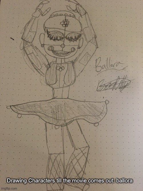 I tried to make her as least sus as possible. I think this is my 100th image!! WOO! | Drawing Characters till the movie comes out: ballora | image tagged in fnaf | made w/ Imgflip meme maker