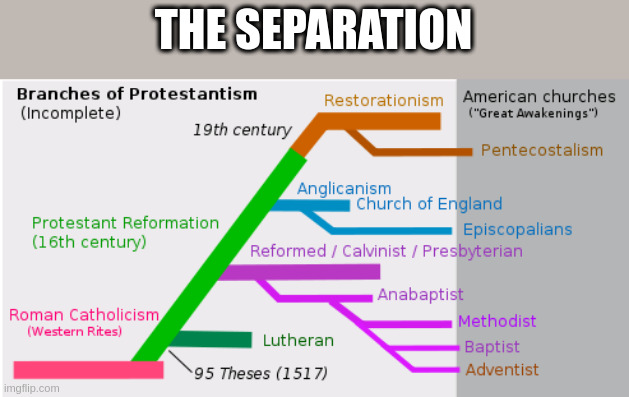 separation | THE SEPARATION | image tagged in christianity | made w/ Imgflip meme maker