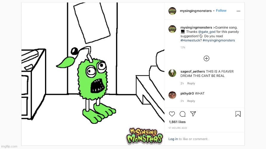 I never want anyone to forget the time the official msm referenced homestuck | made w/ Imgflip meme maker