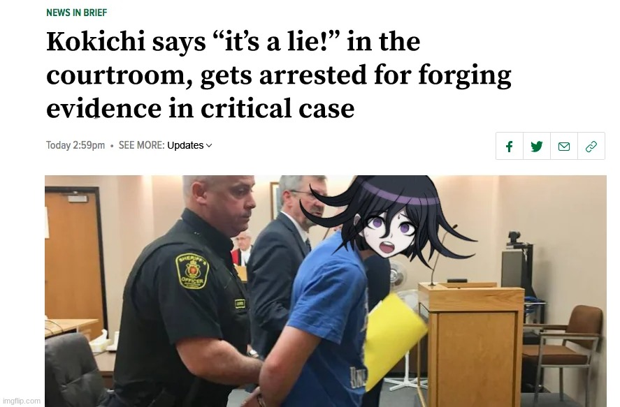 kokichi gets arrested | made w/ Imgflip meme maker