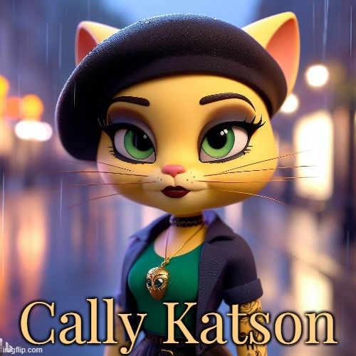 Cally Katson(made with Bing Create) | Cally Katson | image tagged in cute,wholesome,anti furry,furry,art,artwork | made w/ Imgflip meme maker
