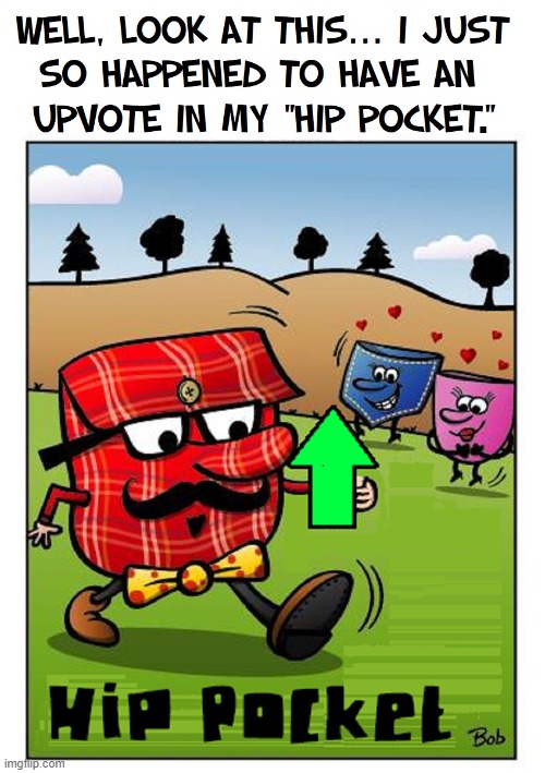 A Hip Pocket ready to award an Upvote to the Worthy | image tagged in vince vance,memes,hip,pocket,upvote,comics/cartoons | made w/ Imgflip meme maker