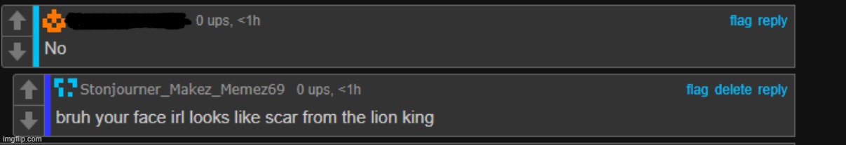 roasted foxy_501 | image tagged in rare,insult,the lion king | made w/ Imgflip meme maker