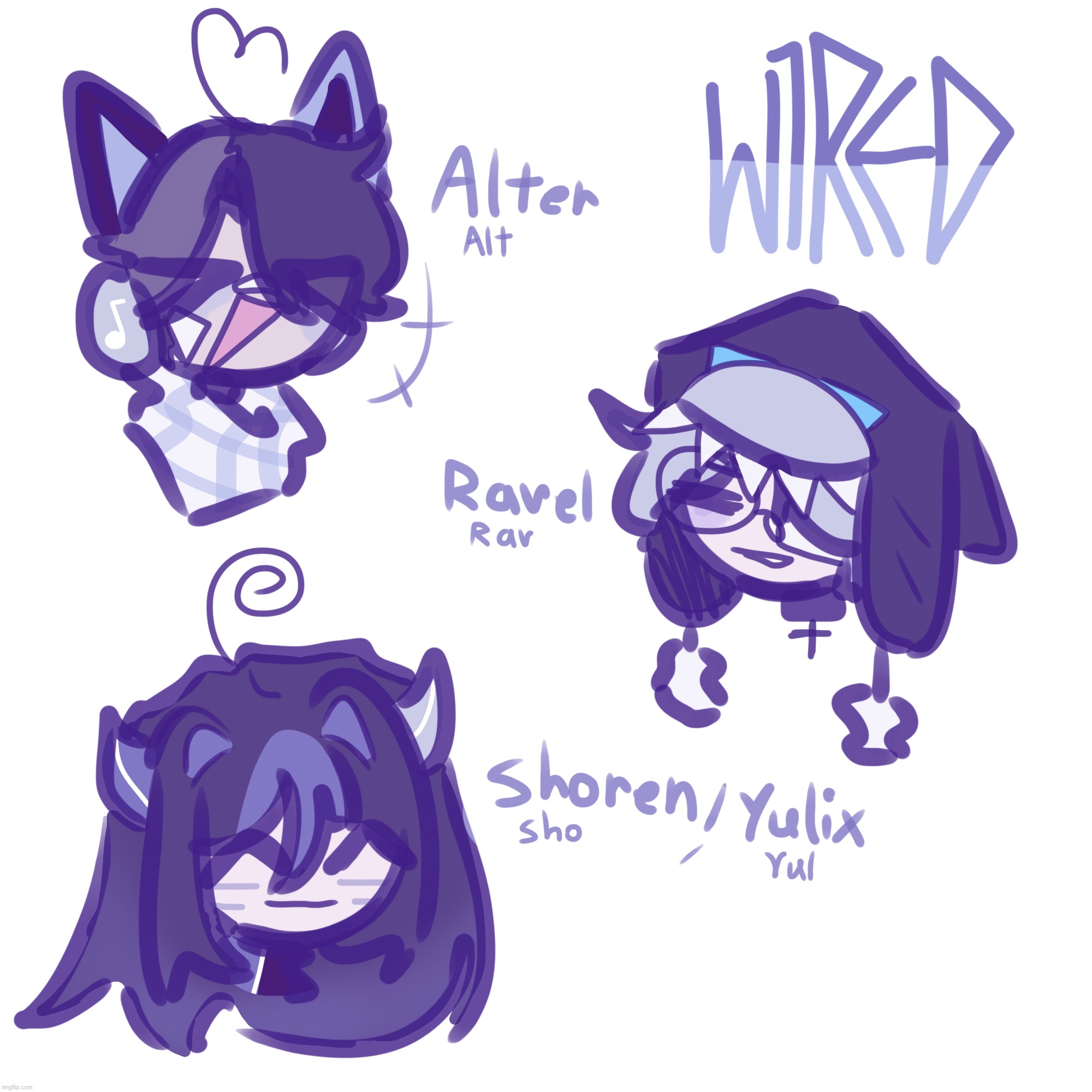 Have another doodle of W1RED and their name and nicknames | made w/ Imgflip meme maker
