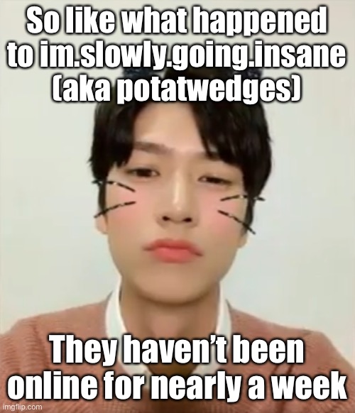 Just curious | So like what happened to im.slowly.going.insane (aka potatwedges); They haven’t been online for nearly a week | image tagged in i m high number 2 | made w/ Imgflip meme maker