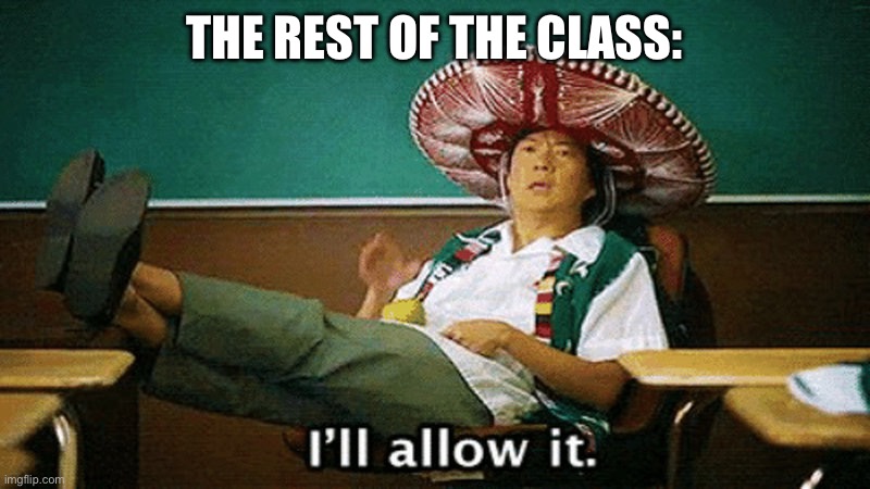 Ill allow it | THE REST OF THE CLASS: | image tagged in ill allow it | made w/ Imgflip meme maker
