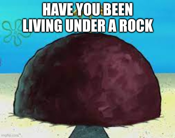 have you been living under  a rock | HAVE YOU BEEN LIVING UNDER A ROCK | image tagged in patrick star,home,spongebob,halloween,living | made w/ Imgflip meme maker