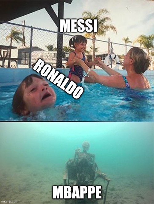 soccer be like | MESSI; RONALDO; MBAPPE | image tagged in getting hit in the face by a soccer ball | made w/ Imgflip meme maker