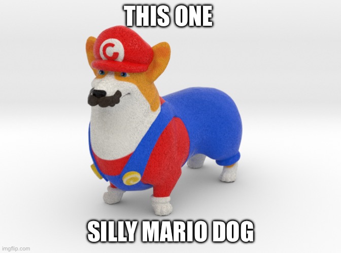Silly Mario Dog | THIS ONE; SILLY MARIO DOG | image tagged in silly mario dog | made w/ Imgflip meme maker