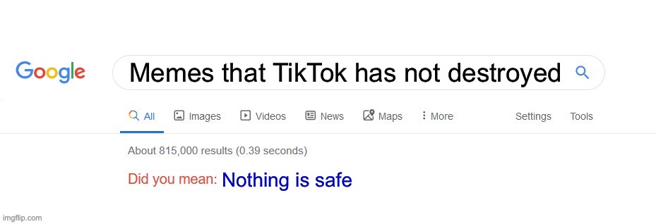 Anything remotely funny TikTok drags past the ground | Memes that TikTok has not destroyed; Nothing is safe | image tagged in did you mean | made w/ Imgflip meme maker