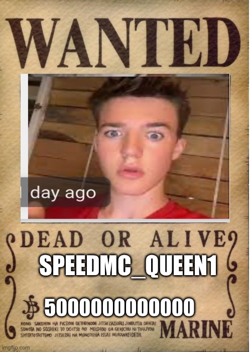 One piece wanted poster template | SPEEDMC_QUEEN1; 5000000000000 | image tagged in one piece wanted poster template | made w/ Imgflip meme maker
