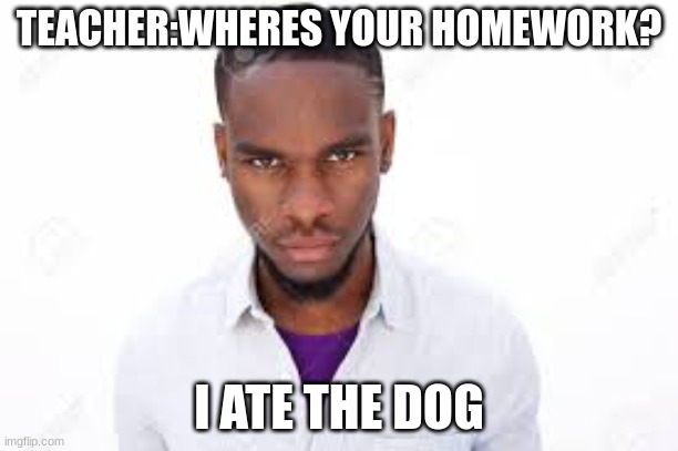 late homework | TEACHER:WHERES YOUR HOMEWORK? I ATE THE DOG | image tagged in funny memes | made w/ Imgflip meme maker