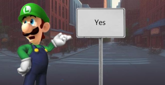 Luigi Yes Sign Blank Meme Template