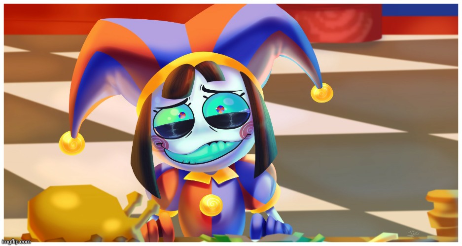 Pomni's pained smile (Art by InkyPlay_z) | made w/ Imgflip meme maker