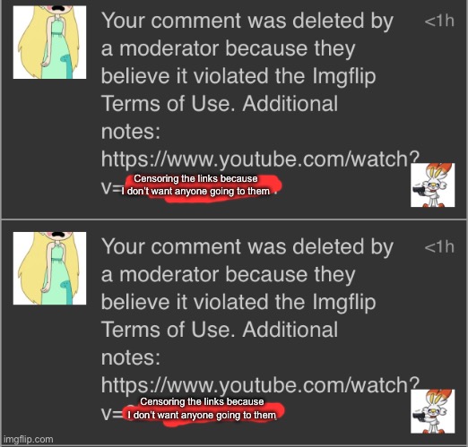 Bro got so mad at just a Scorbunny | Censoring the links because I don’t want anyone going to them; Censoring the links because I don’t want anyone going to them | made w/ Imgflip meme maker