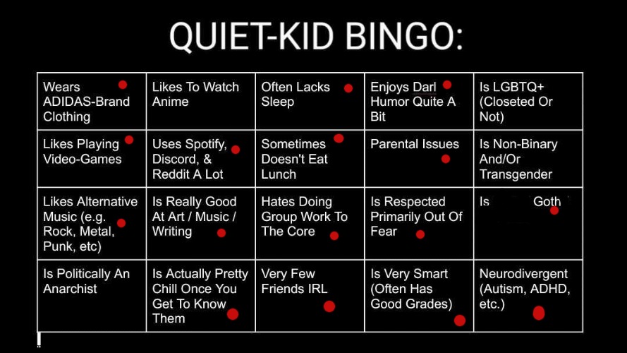 In my bag. I have 33 gu- | image tagged in quiet kid bingo,shit | made w/ Imgflip meme maker