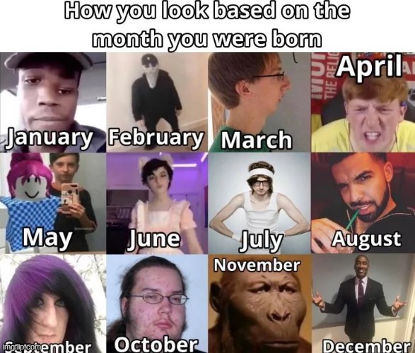 High Quality Based on the month born Blank Meme Template