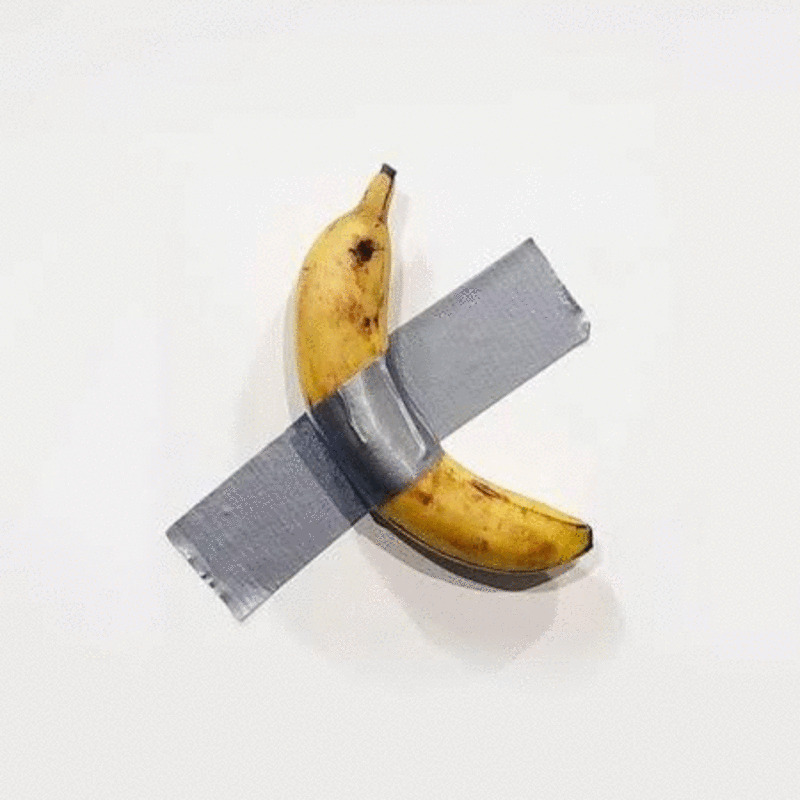 Plátano pegado a la pared con cinta adhesiva de ducto Blank Meme Template