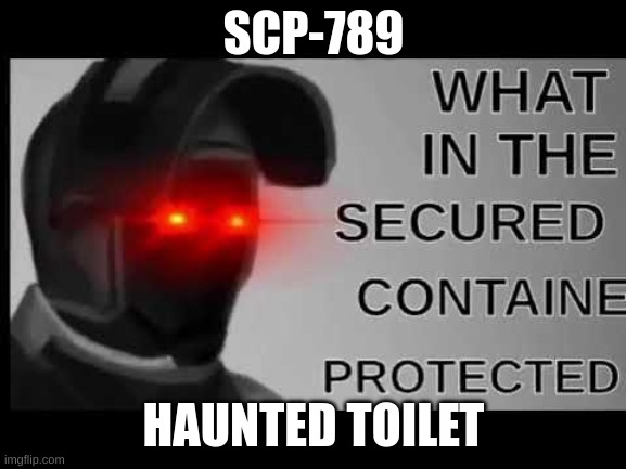 What in the Secured Contained Protected | SCP-789; HAUNTED TOILET | image tagged in what in the secured contained protected | made w/ Imgflip meme maker